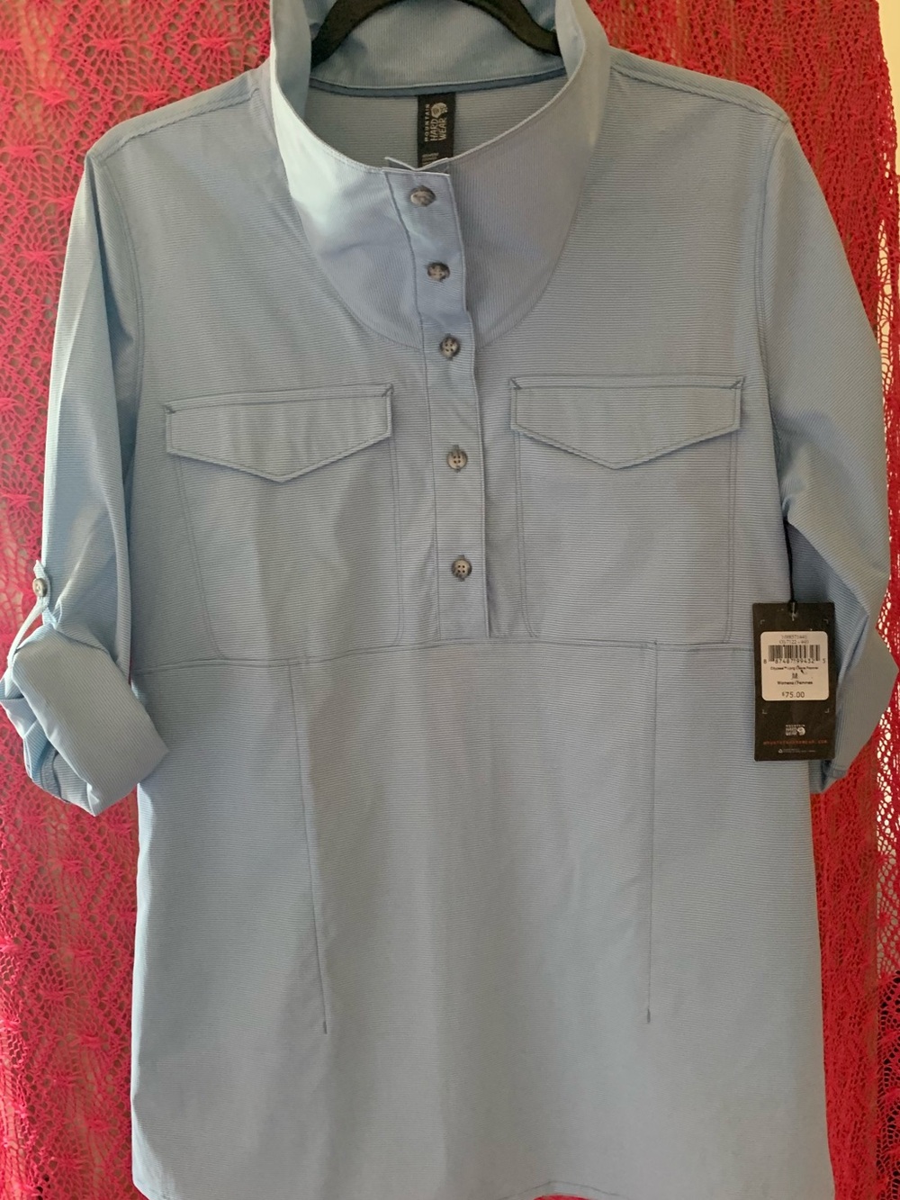 Mountain Hardwear Powder Blue Button-Front Popover Shirt